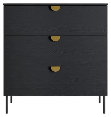 Produktbild von Masseno Kommode FRAYN 100 cm Sideboard mit 3 Schubladen für Wohnzimmer Schlafzimmer Modern 100x40x107 cm Graphitfarben