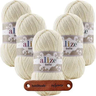 Produktbild von 5 x ALIZE Bella 100 1 Cream mit Label