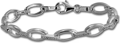 Image de SilberDream Bracelet Femme Ovale 925 argent véritable 18,8cm blanc Bijoux de bras D2SDA449W