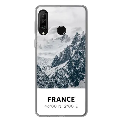 Produktbild von MuchoWow® Handyhülle Schutzhülle Hülle für Huawei P30 Lite Frankreich - Berge - Schnee Silikon Softcase Handy Hülle - Handyhülle