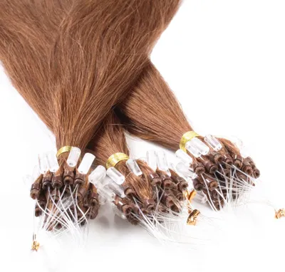 Produktbild von hair2heart Microring Extensions Echthaar glatt 8/03 Hellblond Natur-Gold - 25 Strähnen 0.5g 50cm, Echthaar Extensions für dauerhafte Haarverlängerung