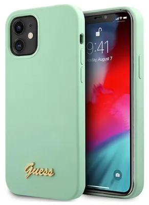 Produktbild von Guess Guhcp12Slslmggn Iphone 12 Mini 5,4"" Zielony/Grün Hardcase Metall Logo Script