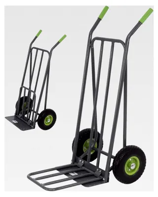 Produktbild von Paketkarre mit zusätzlicher Ladefläche 42 cm Tragfähigkeit 250 kg Stahlrahmen klappbar