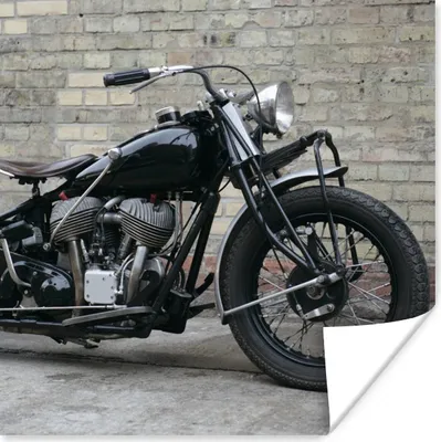 Produktbild von MuchoWow® Poster Seitenansicht eines antiken Motorrads 75x75 cm - Wand Dekoration