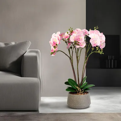 Produktbild von Künstliche Pflanze - Heimdekoration - Orchidee - rosa - 58 cm 1 Stück [11900A], KI-generiertes Bild