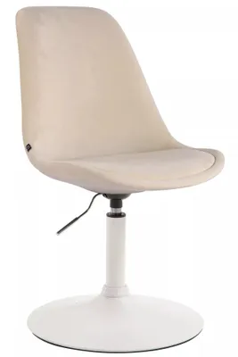 Produktbild von In And OutdoorMatch Besucherstuhl Dejuan - Esszimmerstuhl - Samtcreme - Weißes Bein - 1er-Set - Sitzhöhe 48 cm - Deluxe