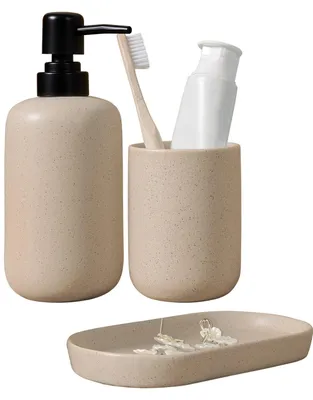Immagine prodotto di Set di accessori da bagno, 3 pezzi, color tortora