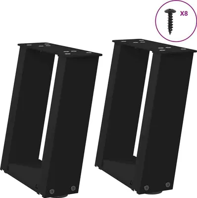 Obrázek produktu pro Nohy konferenčního stolku ve tvaru U, 2 ks, černé, 30 x (30-31) cm, ocel