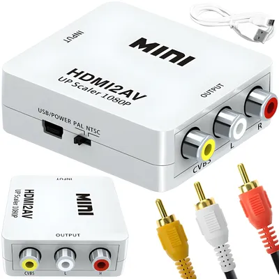 Zdjęcie produktu dla Konwerter AV na HDMI Full HD 1080P Video Audio TV 3 RCA CVBS HDMI TOP PS2 Composite CVBS HDMI RCA N64 Video Audio Retoo