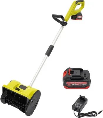 Obrázek produktu pro Akumulátorová sněžná fréza 1200W, bezdrátová, s lithium-iontovou baterií 4.0Ah + nabíječka, 2200 otáček za minutu. Elektrická ruční sněžná fréza, pracovní šířka 32 cm, maximální výška sněhu 20 cm, dosah 8 metrů. Nízká hlučnost: 60 dB