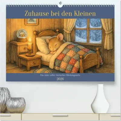 Produktbild von Zuhause bei den Kleinen. Ein Jahr voller tierischer Rückzugsorte. (hochwertiger Premium Wandkalender 2026 DIN A2 quer), Kunstdruck in Hochglanz