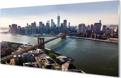 Produktbild von Glasbilder 100x50 Wandkunst Die meisten Wolkenkratzer Panorama