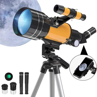 Produktbild von Teleskope Astronomie, 70/300mm Teleskop, Tragbares Refraktor Teleskop mit Telefon Adapter und Stativ, zur Beobachtung von Planeten & Mond