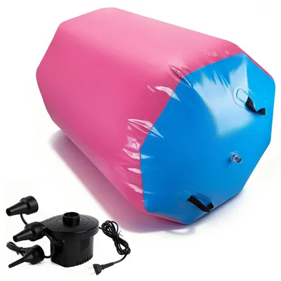 Produktbild von Gymnastik Air Roller 70 x 90 cm - Aufblasbares Turnfass - Luftrolle für Tumbling - Trainingsmatte für Yoga und Balance - Rosa