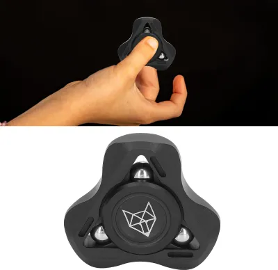 Produktbild von Fidget Handspielzeug aus Metall, kreativ, Stressabbau, Rotation, sensorisch, für Kinder und Erwachsene, Langeweile, Schwarz