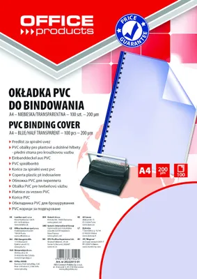 Produktbild von Pvc-Büroprodukte Einband, A4 200Mic 100 Stück Blau Transp,