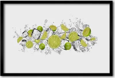 Produktbild von Bild 60x40 MDF-Rahmen, Wandkunst Lime Eiswürfel