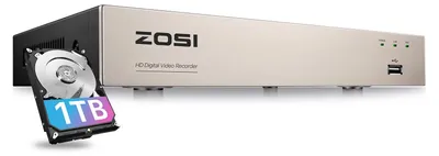 Zdjęcie produktu dla Rejestrator DVR do kamer monitoringu, 8 kanałów - nagrywanie w rozdzielczości 1080P Full HD - dysk twardy 1TB