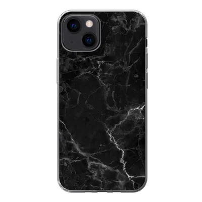 Produktbild von MuchoWow® Handyhülle Schutzhülle Hülle für iPhone 13 mini Marmor - Schwarz - Weiß - Textur - Marmoroptik Silikon Softcase Handy Hülle - Softcase