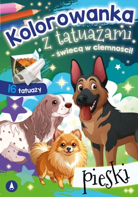 Zdjęcie produktu dla Pieski. Kolorowanka z tatuażami świecąca dla dzieci