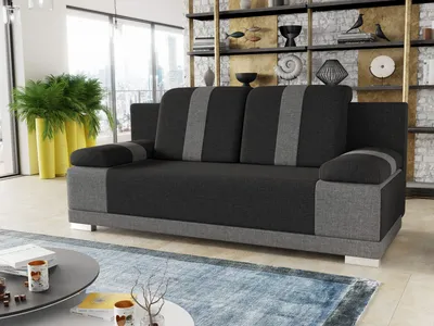 Produktbild von Sofa mit Schlaffunktion Imola - Schlafsofa mit Bettkasten, Couch, Bettsofa, Polstersofa, Klappsofa, Sofagarnitur (Schwarz (Sawana 14 + Sawana 05))