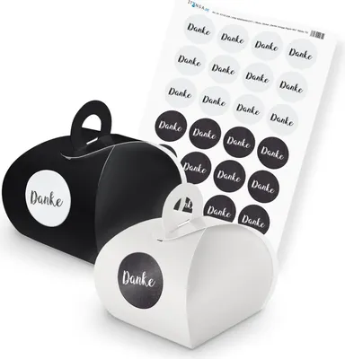 Produktbild von itenga SET Danke Vintage Papier Mix (Motiv 73) 24x Geschenkschachtel mit Griff s