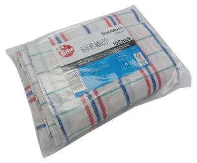 Produktbild von Sito Staubtuch gestreift, bunt, 500 x 500 mm | Packung (10 Tücher)