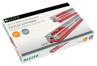 Image de Cassettes de agrafeuses robustes Leitz Power Performance, modèle K12, galvanisées, boîte de 5