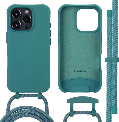 Immagine prodotto di imoshion Cover posteriore colorata con catena rimovibile per cellulare e MagSafe iPhone 16 Pro - Verde scuro
