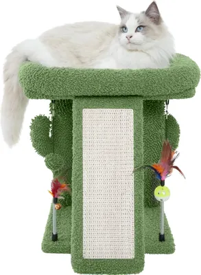 Produktbild von Kaktus Katzenbaum - Kattenturm mit Kratzsäule - Aktivitätszentrum - Grün