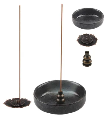 Productafbeelding van Keramische Wierookstokjeshouder met Lotusdesign voor Meditatie