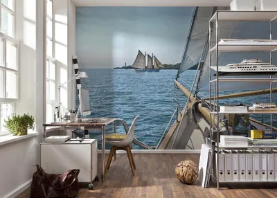 Produktbild von Komar Fototapete "Sailing", blau, Meer, Segeln, 368 x 254 cm