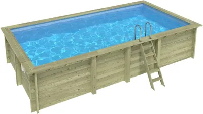Produktbild von Pool AQUA 7 x 3.75 - H.1.45 m, hellblau, auf Rahmen - ohne Betonieren