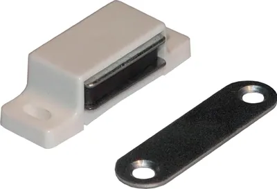 Produktbild von BMB Magnetschnäpper 6kg mit Gegenstück 45x12m 2 Lochplatte Kunststoff weiß - 4100224
