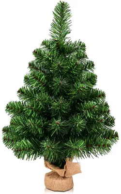 Produktbild von 60cm Mini Weihnachtsbaum, künstlicher Tannenbaum klein, Weihnachtsdeko, Tisch-Weihnachtsbaum, Grüner Christbaum mit Zementbasis