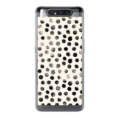 Produktbild von MuchoWow® Handyhülle Schutzhülle Hülle für Samsung Galaxy A80 Polka dots - Schwarz - Weiß Silikon Softcase Handy Hülle - Schutzdeckel