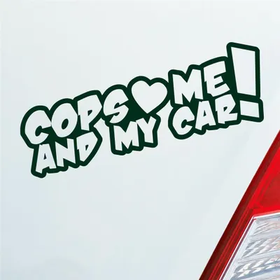 Produktbild von Auto Aufkleber Cops Love me and my Car! Racing Rennen Tuning 15x5 cm Dunkelgrün Sticker Heckscheibenaufkleber
