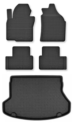 Produktbild von Gummimatten + Kofferraumwanne für Kia Ceed II 2012-2018 (Kombi) – Schwarz, Semi-Universal, angepasst – Wielganizator Semi-Universal