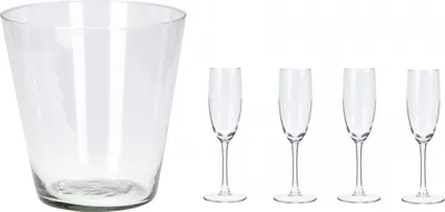 Immagine prodotto di Excellent Houseware set da portata per champagne, vetro, 5 pezzi, trasparente