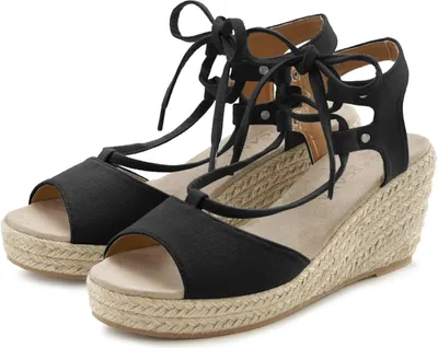 Produktbild von LASCANA Keilsandalette Sommerschuh, offener Schuh, Sandale, Sandalette, schwarz Größe 38