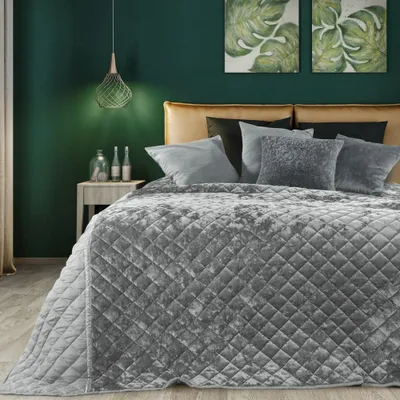 Obrázek produktu pro Dekorativní přehoz na postel 220x240 Kristin silver velvet Eurofirany