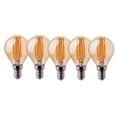 Produktbild von 5x 4W E14 Edison LED Vintage Filament Glühbirne Birne Leuchtmittel Retro Nostalgie Beleuchtung G45 2200K Warmweiß