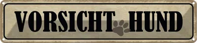 Produktbild von vianmo Blechschild 10x46 cm Vorsicht Hund Tier Haustier