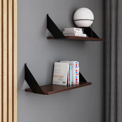 Obrázek produktu pro AKKE Ořech Závěsná police FLAT moderní LOFT-style DxŠ: 60x20 cm