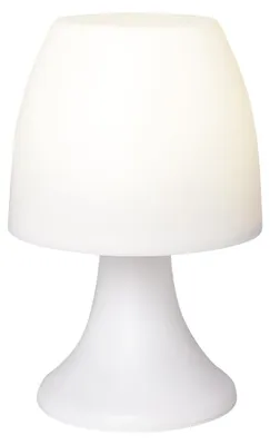 Obrázek produktu pro LED lampa s časovačem, bílá, výška 19 cm, napájení bateriemi | Noční lampička, lampa do dětského pokoje | Kempinková lampa