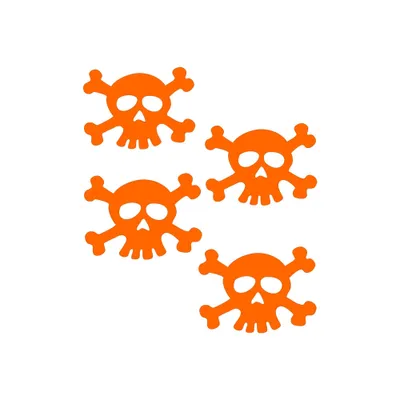 Produktbild von Sticker Aufkleber Reflektierend Totenkopf Orange