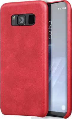 Produktbild von Conie Schutzhülle für Samsung Galaxy S8 Plus Tasche klar Case Cover Bumper Silikon Hülle Kunstleder in Rot