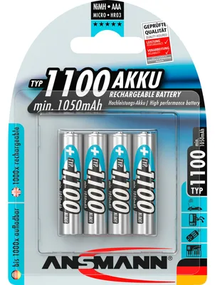 Immagine prodotto di ANSMANN Micro - Batteria 4 x tipo AAA - NiMH - (ricaricabile) - 1100 mAh