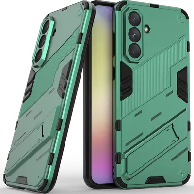 Immagine prodotto di Custodia per Samsung Galaxy A56 / A36 Custodia protettiva ibrida in PC TPU antiurto con funzione di stand Verde