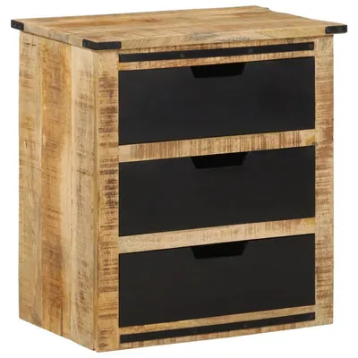 Produktbild von Kleiderschrank mit Tür und Schloss – Massiver Holz-Aufbewahrungsschrank im Bauernhausstil, 55x35x60 cm